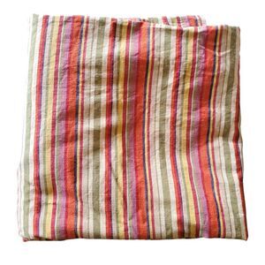 Crate & Barrel VTG Samba Stripe Table Cloth Picnic Blanket Multicolor 60x60"